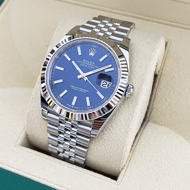 Rolex Datejust41 41mm Steel/WG Blue Dial Stick Markers 2025 Ref m126334-0002 (#931)