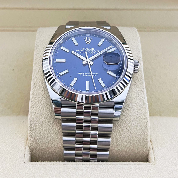 Rolex Datejust41 41mm Steel/WG Blue Dial Stick Markers 2025 Ref m126334-0002 (#931)