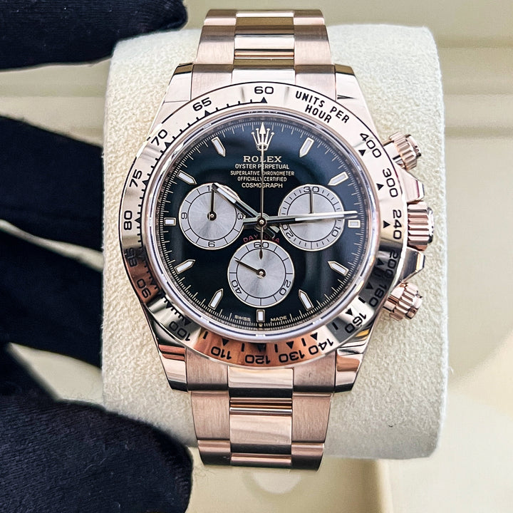 Rolex Cosmograph Daytona 40mm RG Black Dial Stick Markers 2025 Ref m126505-0001 (#895)