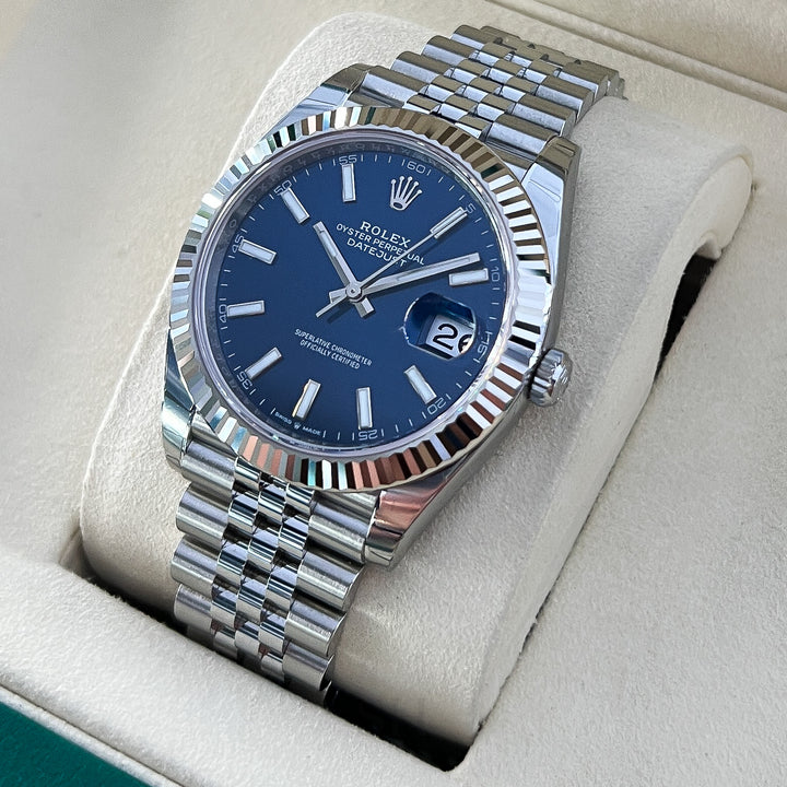 Rolex Datejust41 41mm Steel/WG Blue Dial Stick Markers 2025 Ref m126334-0002 (#1035)