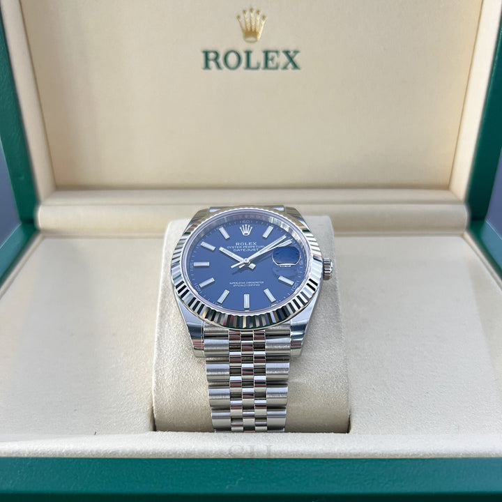 Rolex Datejust41 41mm Steel/WG Blue Dial Stick Markers 2025 Ref m126334-0002 (#1035)