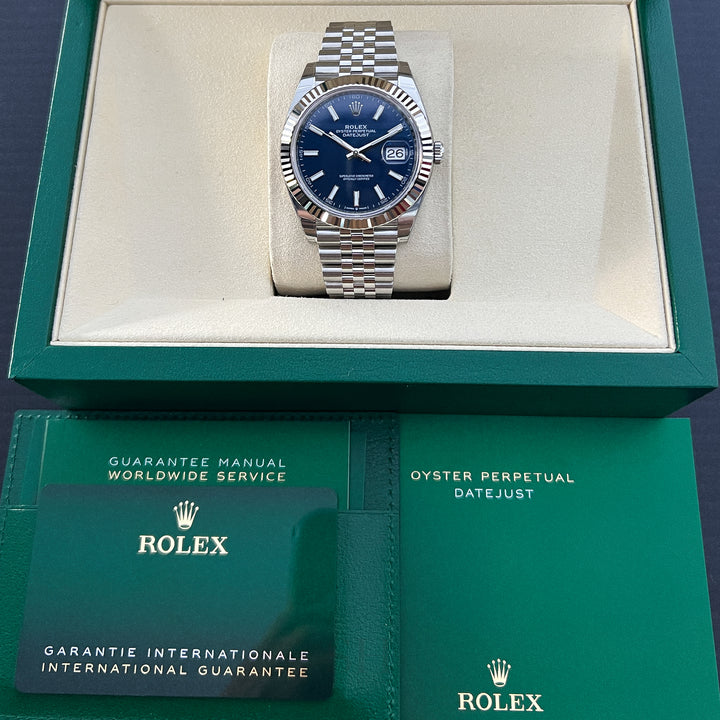 Rolex Datejust41 41mm Steel/WG Blue Dial Stick Markers 2025 Ref m126334-0002 (#997)