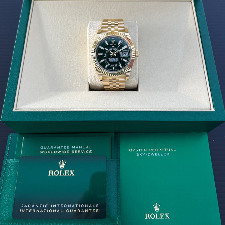 Rolex Sky-Dweller 42mm YG Green Dial Stick Markers 2025 Ref m336938-0008 (#1014)