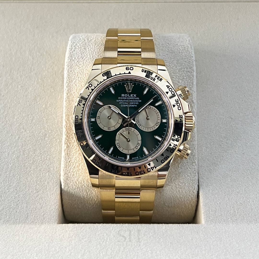 Rolex Cosmograph Daytona 40mm 'John Mayer' YG Green Dial Stick Markers 2025 Ref m126508-0008 (#1013)