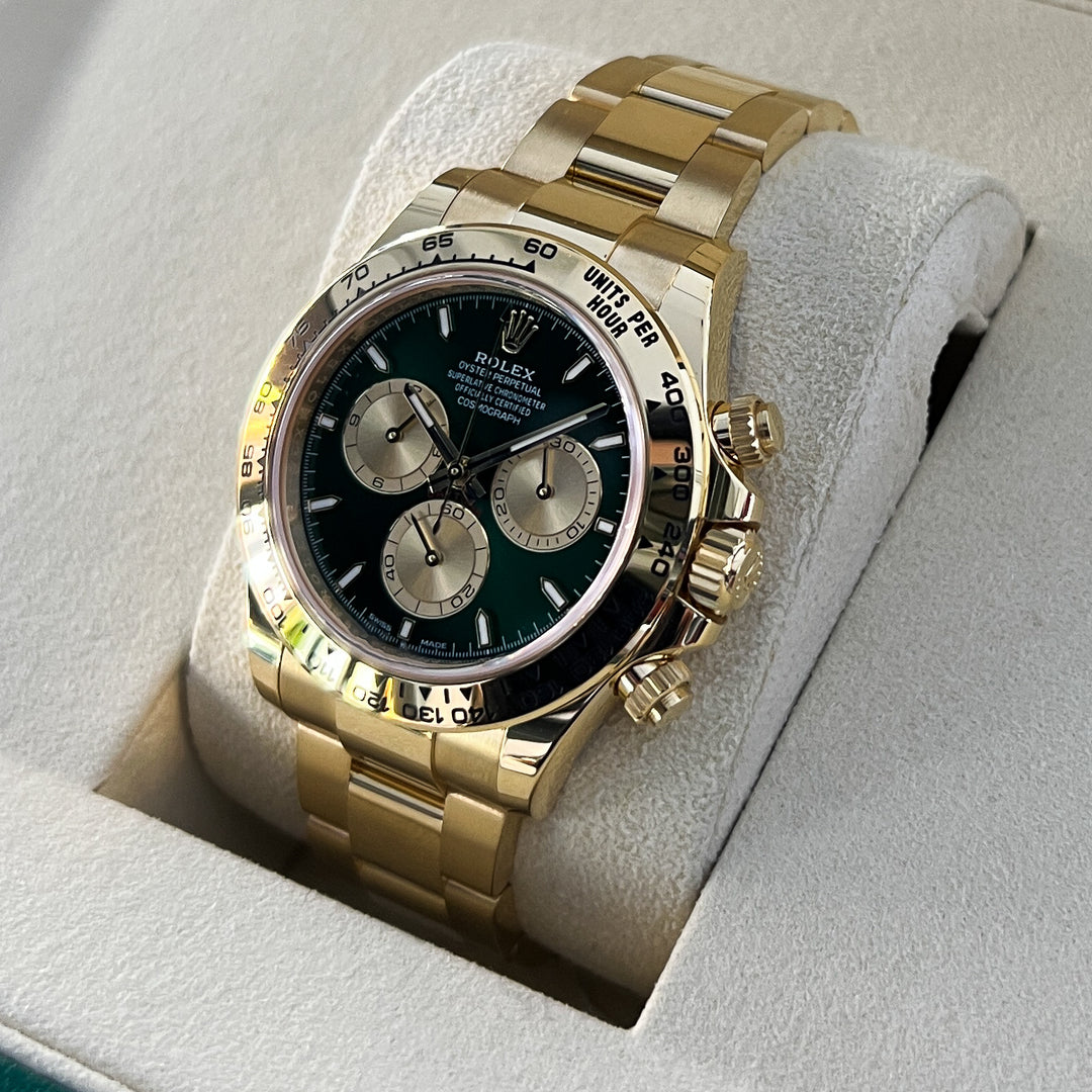 Rolex Cosmograph Daytona 40mm 'John Mayer' YG Green Dial Stick Markers 2025 Ref m126508-0008 (#1013)