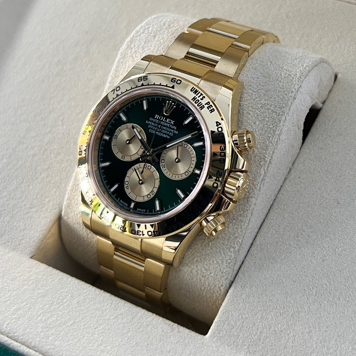 Rolex Cosmograph Daytona 40mm 'John Mayer' YG Green Dial Stick Markers 2025 Ref m126508-0008 (#1013)