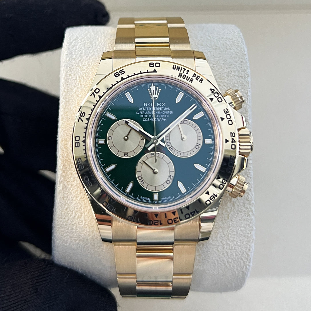 Rolex Cosmograph Daytona 40mm 'John Mayer' YG Green Dial Stick Markers 2025 Ref m126508-0008 (#1013)