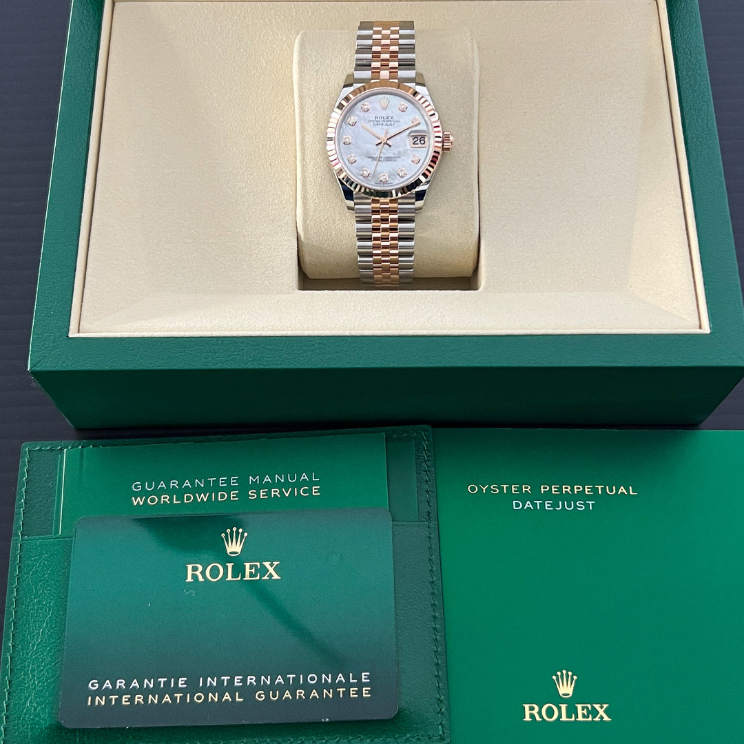 Rolex Datejust31 31mm Steel/RG MOP Dial Diamond Markers 2025 Ref m278271-0026 (#1006)
