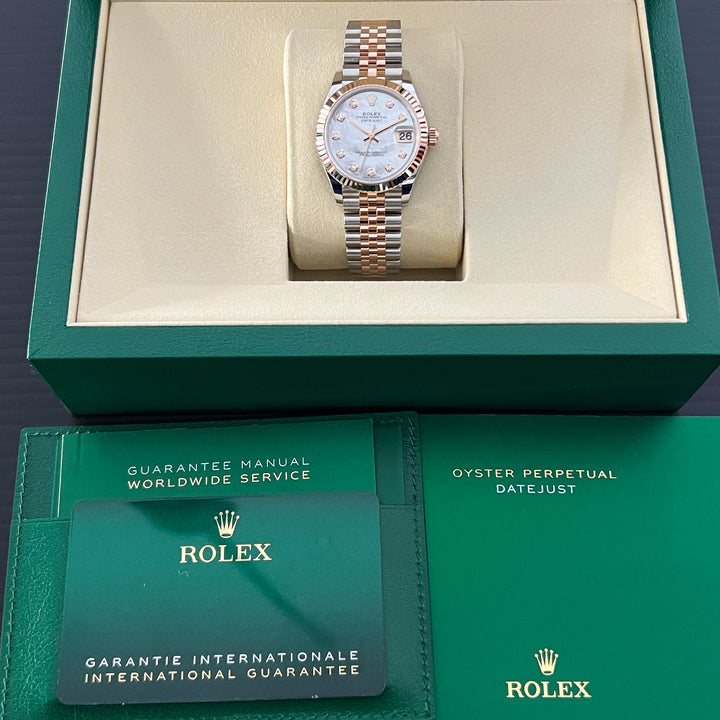 Rolex Datejust31 31mm Steel/RG MOP Dial Diamond Markers 2025 Ref m278271-0026 (#1006)