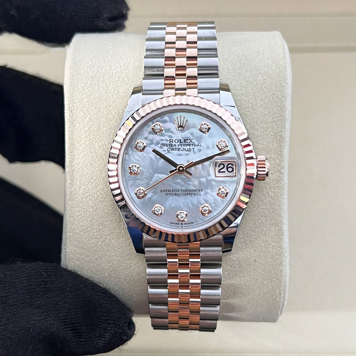 Rolex Datejust31 31mm Steel/RG MOP Dial Diamond Markers 2025 Ref m278271-0026 (#1006)