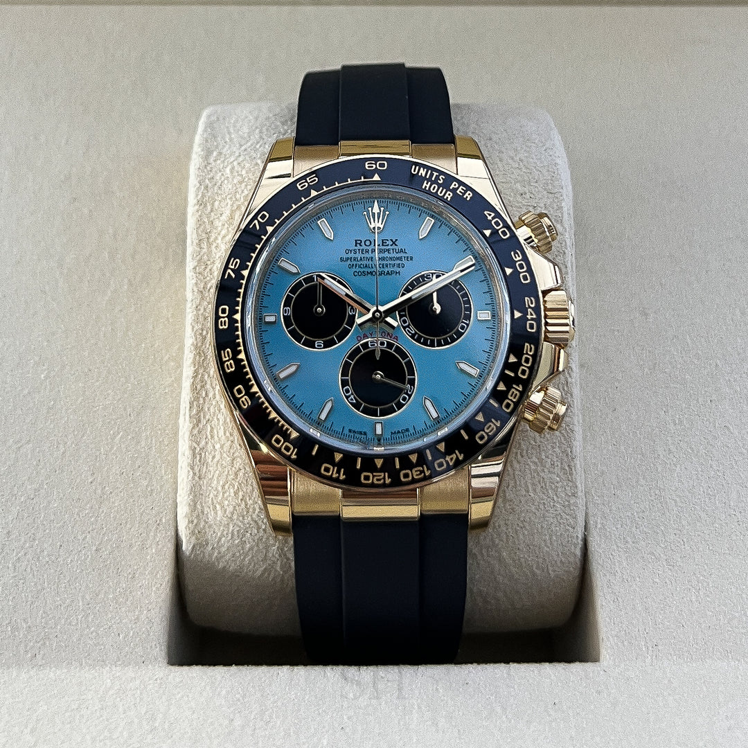 Rolex Cosmograph Daytona 40mm 'Tiffany Blue' YG Turquoise Blue Dial Stick Markers 2025 Ref m126518ln-0014 (#1015)