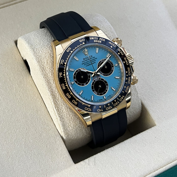 Rolex Cosmograph Daytona 40mm 'Tiffany Blue' YG Turquoise Blue Dial Stick Markers 2025 Ref m126518ln-0014 (#1015)