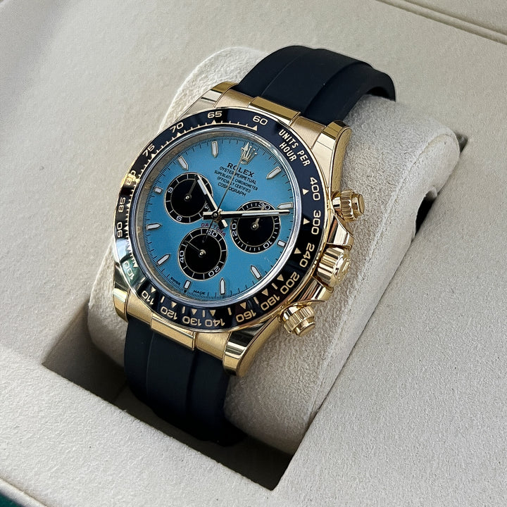 Rolex Cosmograph Daytona 40mm 'Tiffany Blue' YG Turquoise Blue Dial Stick Markers 2025 Ref m126518ln-0014 (#1015)