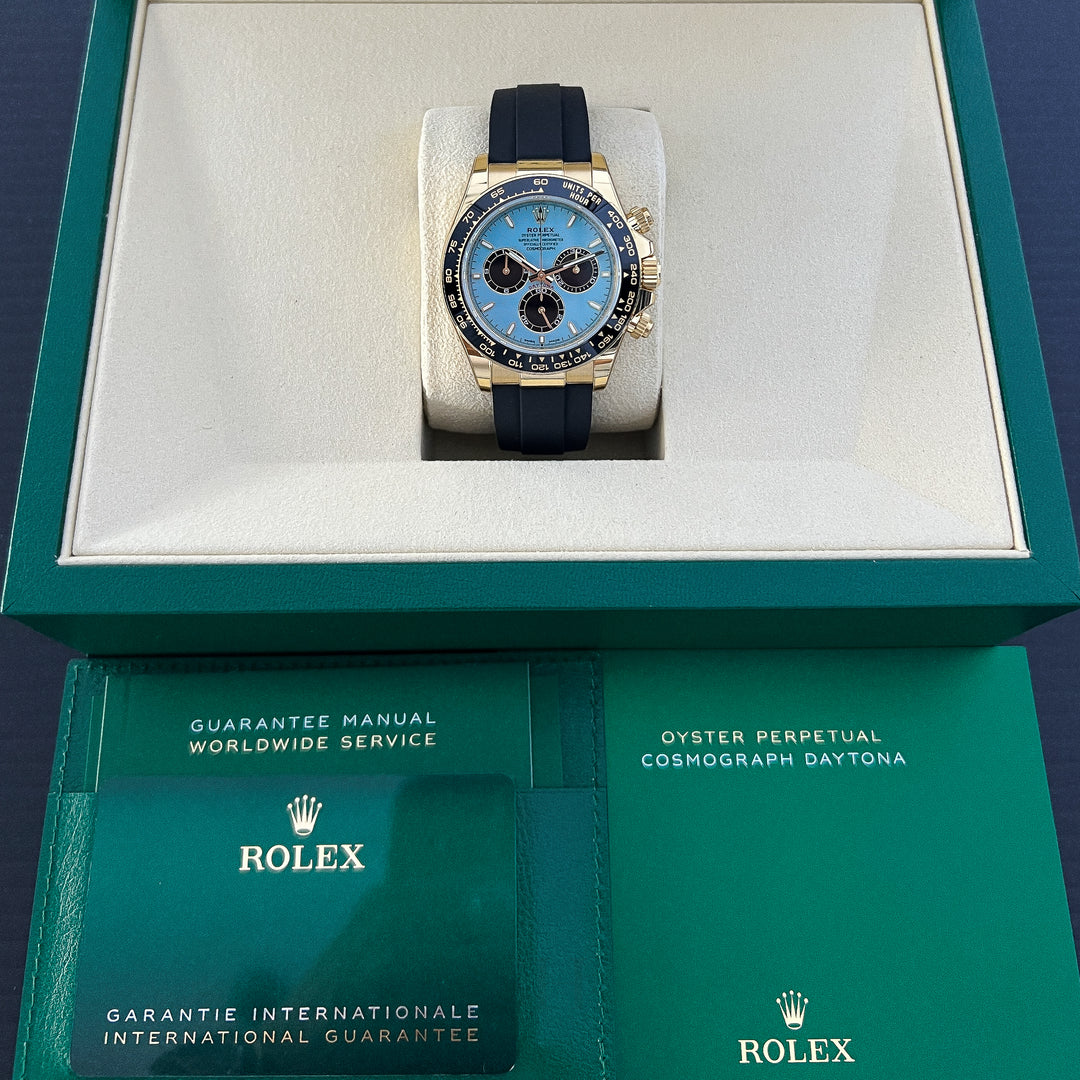 Rolex Cosmograph Daytona 40mm 'Tiffany Blue' YG Turquoise Blue Dial Stick Markers 2025 Ref m126518ln-0014 (#1015)