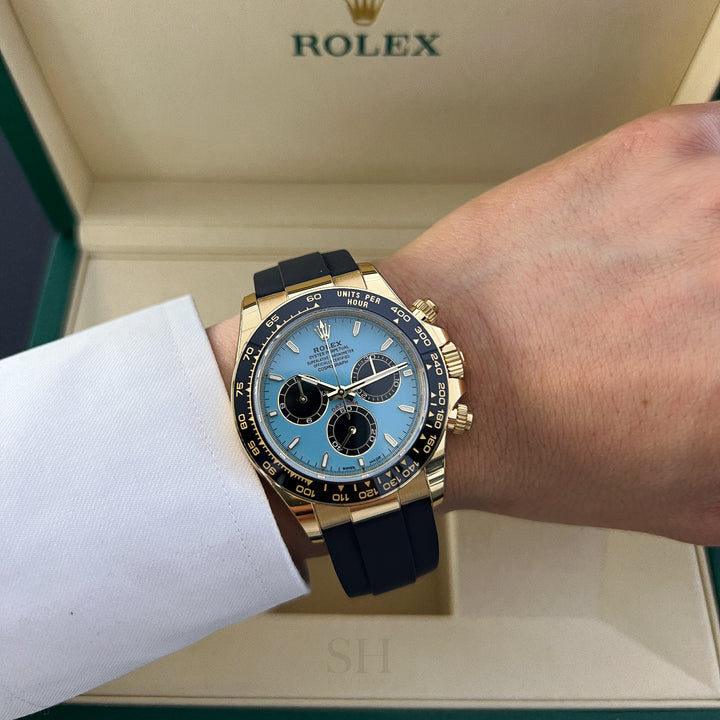Rolex Cosmograph Daytona 40mm 'Tiffany Blue' YG Turquoise Blue Dial Stick Markers 2025 Ref m126518ln-0014 (#1015)