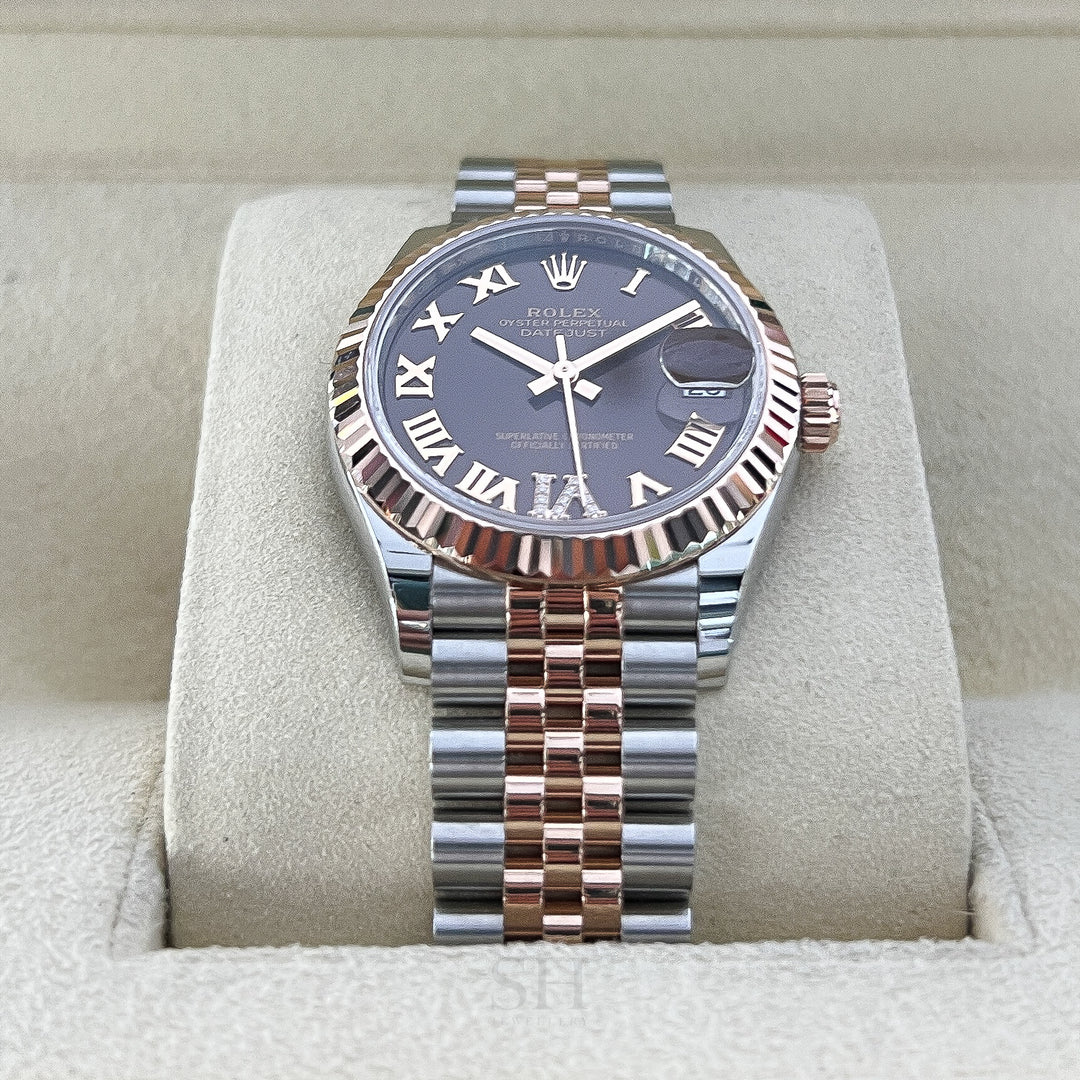 Rolex Datejust31 31mm Steel/RG Chocolate Dial Numeral Markers 2025 Ref m278271-0004 (#1007)