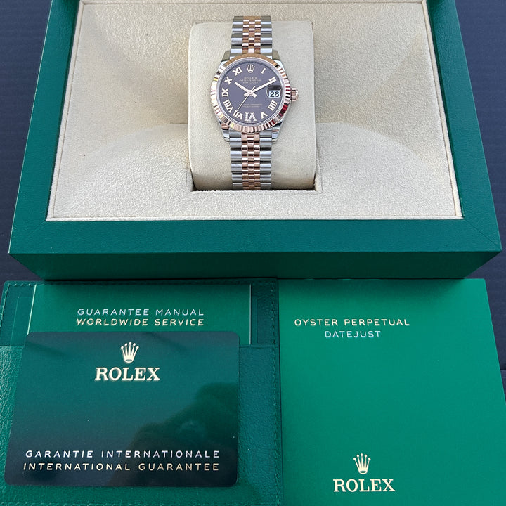 Rolex Datejust31 31mm Steel/RG Chocolate Dial Numeral Markers 2025 Ref m278271-0004 (#1007)