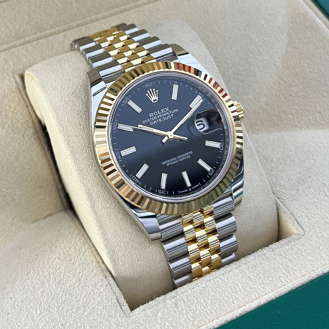 Rolex Datejust41 41mm Steel/YG Black Dial Stick Markers 2025 Ref m126333-0014 (#1008)