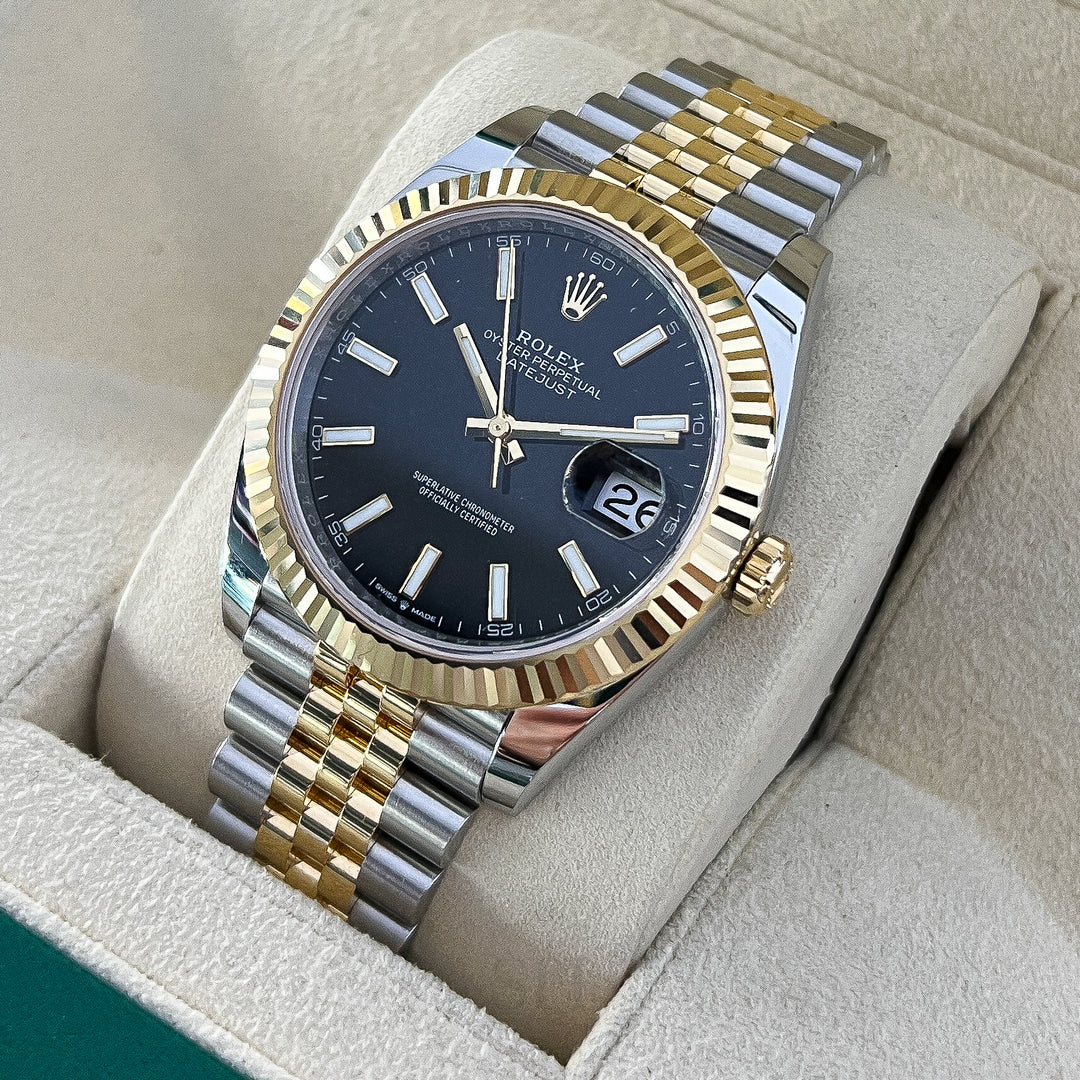 Rolex Datejust41 41mm Steel/YG Black Dial Stick Markers 2025 Ref m126333-0014 (#1008)