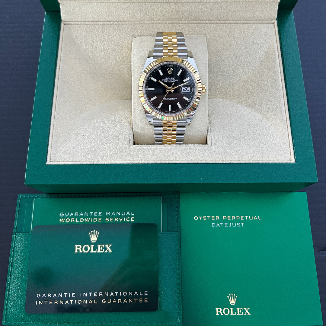 Rolex Datejust41 41mm Steel/YG Black Dial Stick Markers 2025 Ref m126333-0014 (#1008)