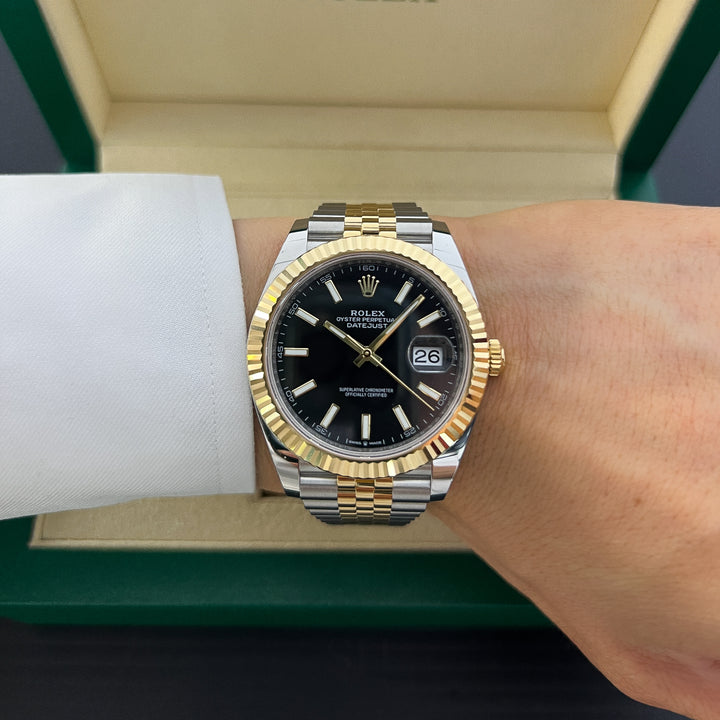 Rolex Datejust41 41mm Steel/YG Black Dial Stick Markers 2025 Ref m126333-0014 (#1008)