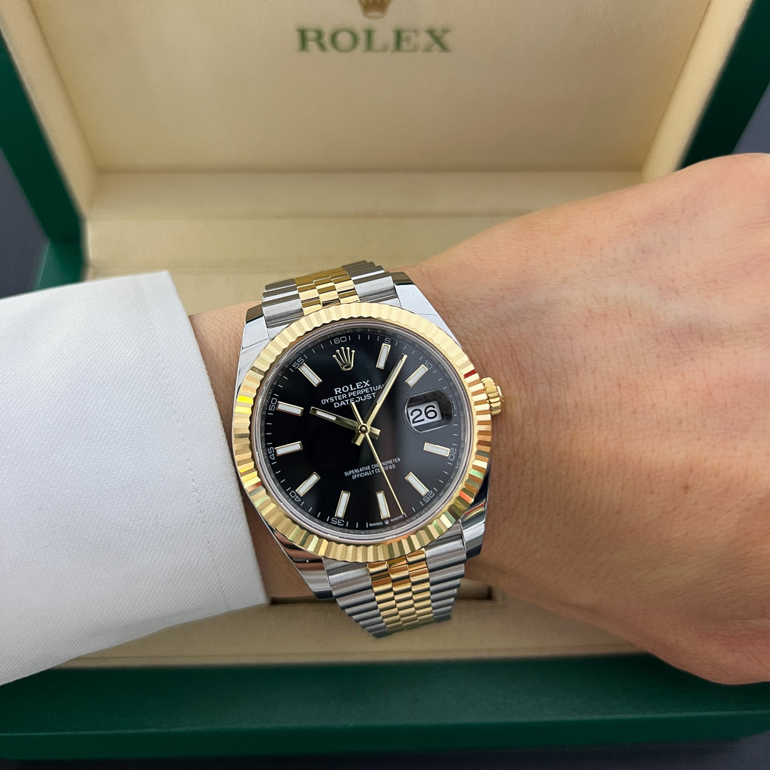 Rolex Datejust41 41mm Steel/YG Black Dial Stick Markers 2025 Ref m126333-0014 (#1008)