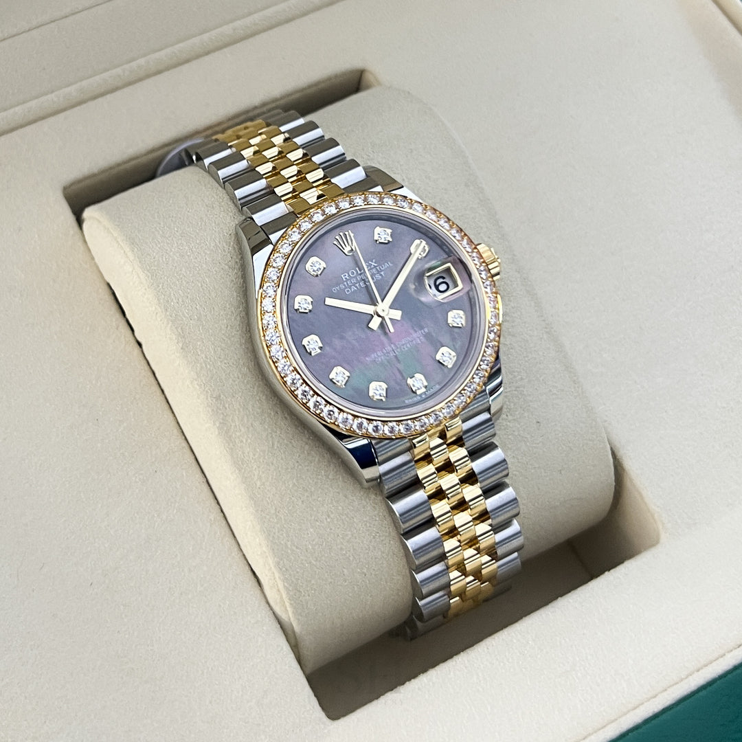 Rolex Datejust31 31mm Steel/YG Black MOP Dial Diamond Markers 2025 Ref m278383rbr-0024 (#1024)