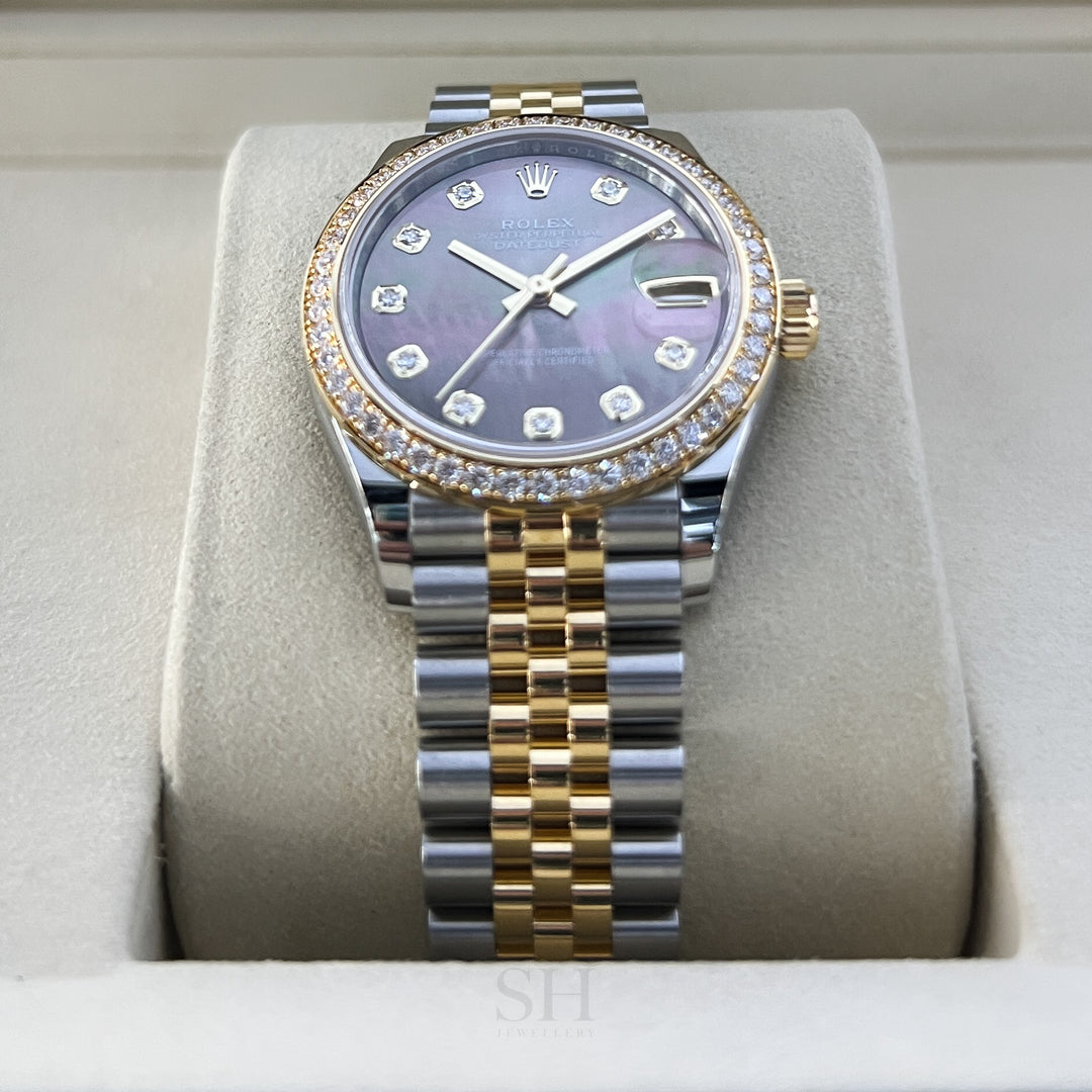 Rolex Datejust31 31mm Steel/YG Black MOP Dial Diamond Markers 2025 Ref m278383rbr-0024 (#1024)