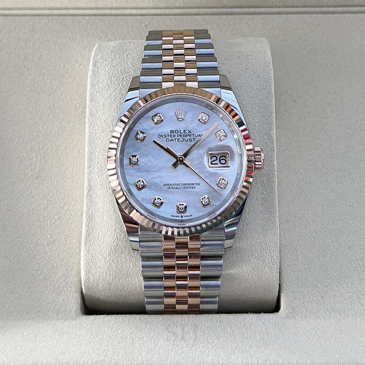 Rolex Datejust36 36mm Steel/RG MOP Dial Diamond Markers 2025 Ref m126231-0021 (#1019)