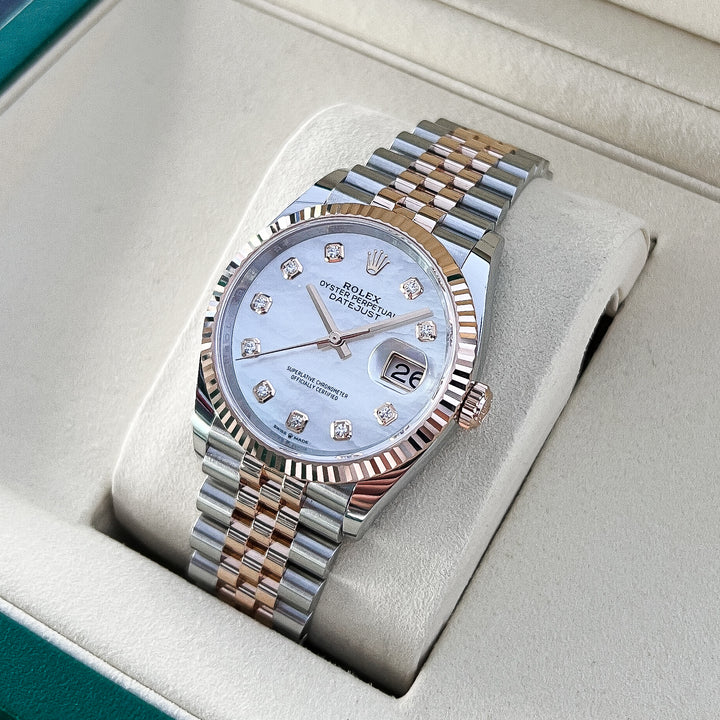 Rolex Datejust36 36mm Steel/RG MOP Dial Diamond Markers 2025 Ref m126231-0021 (#1019)