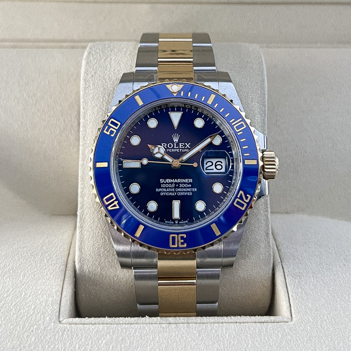 Rolex Submariner-Date 41mm 'Bluesy' Steel/YG Blue Dial Button Markers 2025 Ref m126613lb-0002 (#1036)