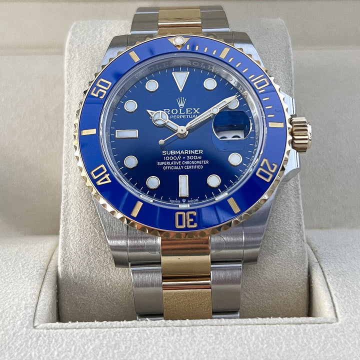 Rolex Submariner-Date 41mm 'Bluesy' Steel/YG Blue Dial Button Markers 2025 Ref m126613lb-0002 (#1036)