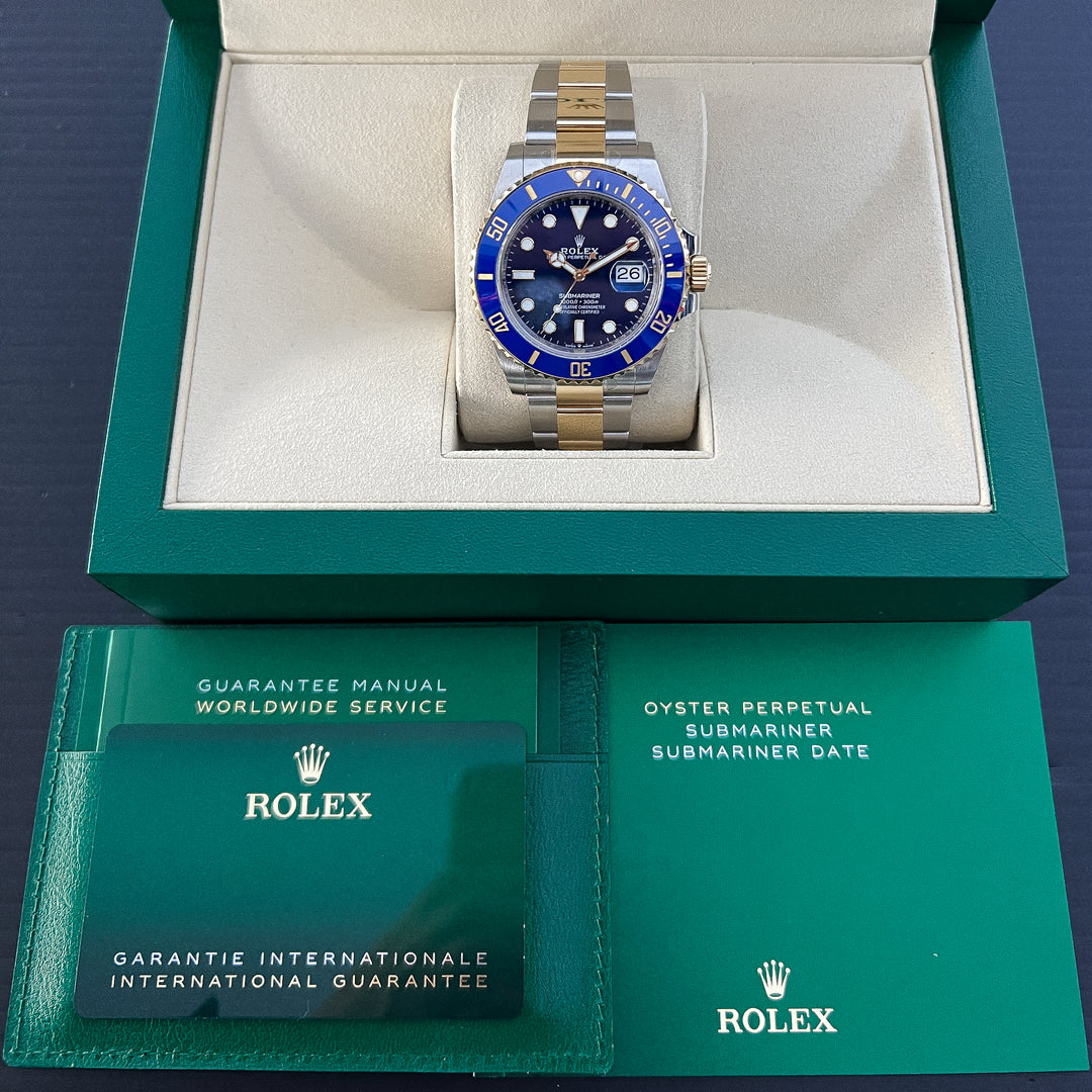 Rolex Submariner-Date 41mm 'Bluesy' Steel/YG Blue Dial Button Markers 2025 Ref m126613lb-0002 (#1036)