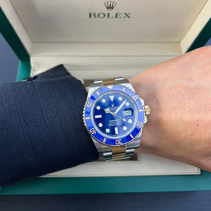 Rolex Submariner-Date 41mm 'Bluesy' Steel/YG Blue Dial Button Markers 2025 Ref m126613lb-0002 (#1036)