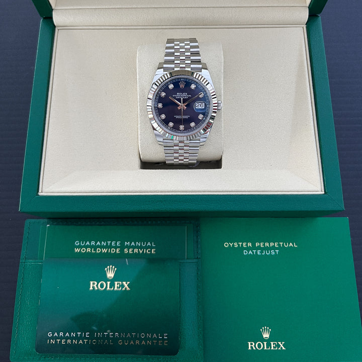Rolex Datejust41 41mm Steel/WG Blue Dial Diamond Markers 2025 Ref m126334-0016 (#1027)