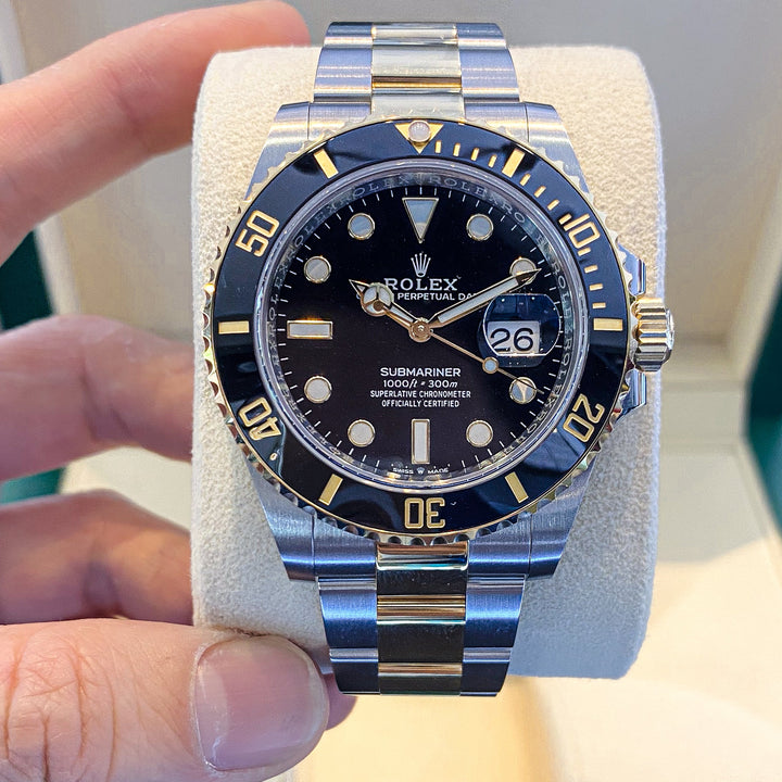 Rolex Submariner-Date 41mm Steel/YG Black Dial Button Markers 2023 Ref m126613ln-0002 (#571)