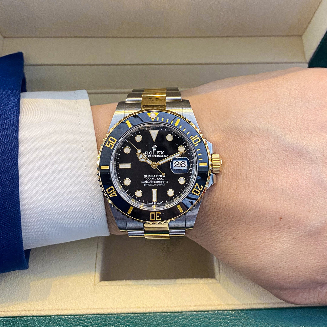 Rolex Submariner-Date 41mm Steel/YG Black Dial Button Markers 2023 Ref m126613ln-0002 (#571)