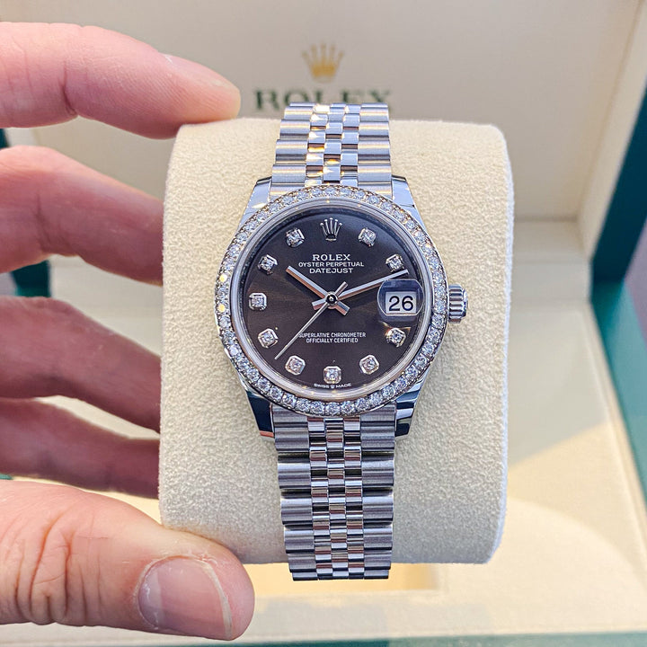 Rolex Datejust31 31mm Steel/WG Dark Grey Dial Diamond Markers 2024 Ref m278384rbr-0010 (#736)