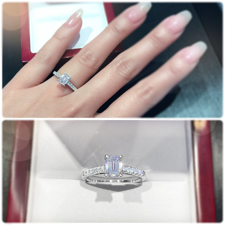 Timeless Emerald Cut 4-Claw Diamond Ring - W0327 (Lab Grown)