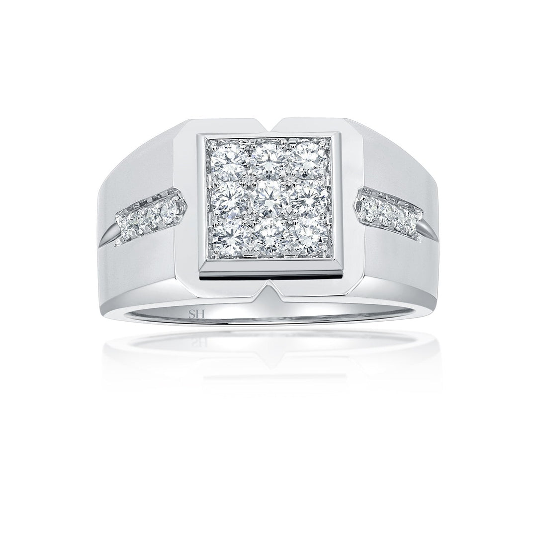 Grid: white diamonds — 18kt White Gold (Clearance)