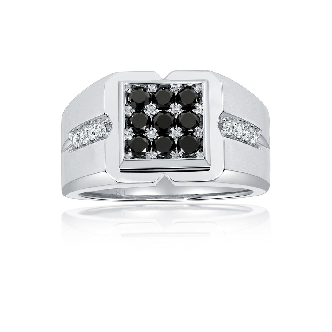 Grid: black diamonds - W0478 — 18kt White Gold (Clearance)