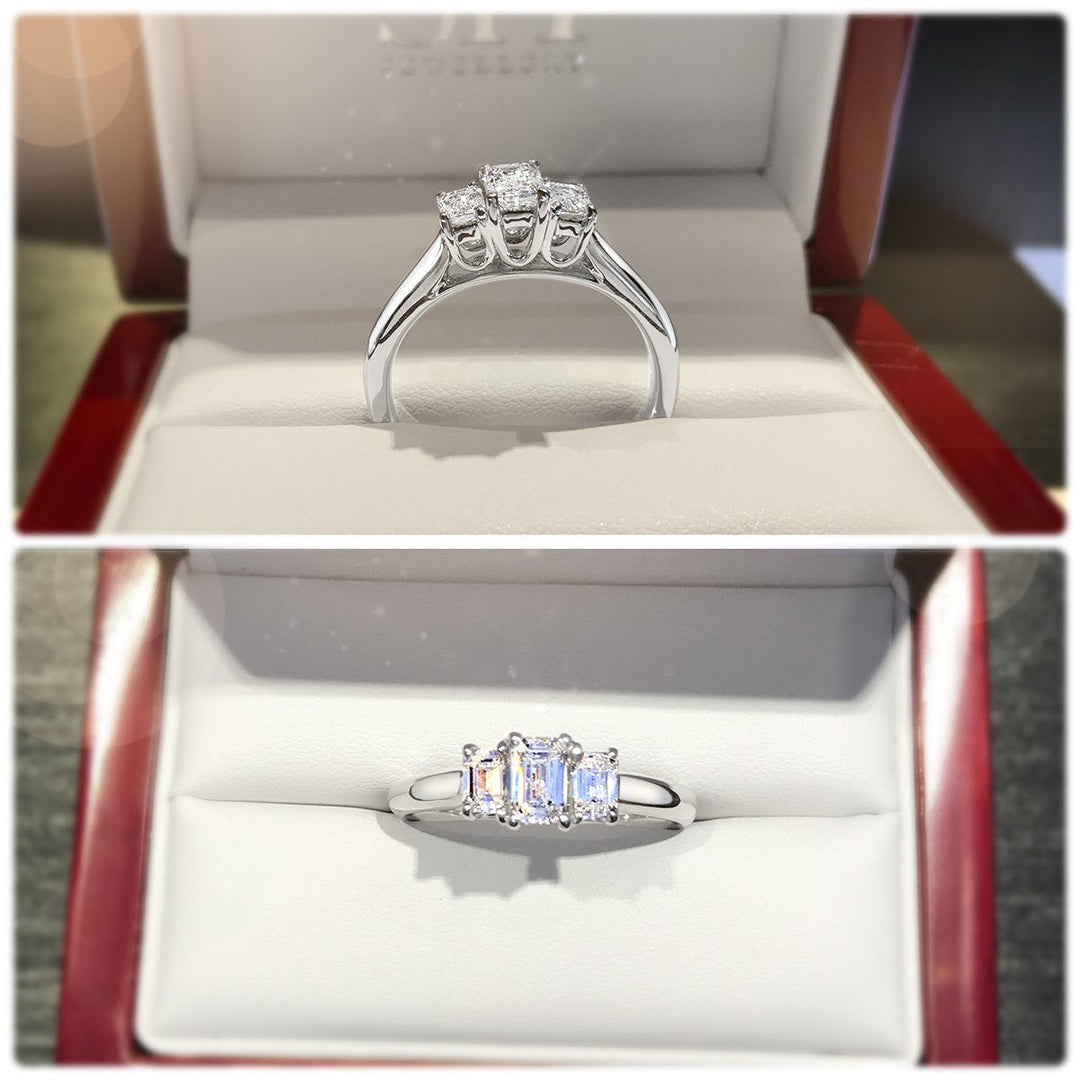 Trilogy Emerald Cut Diamond Ring - W0326 (Lab Grown)