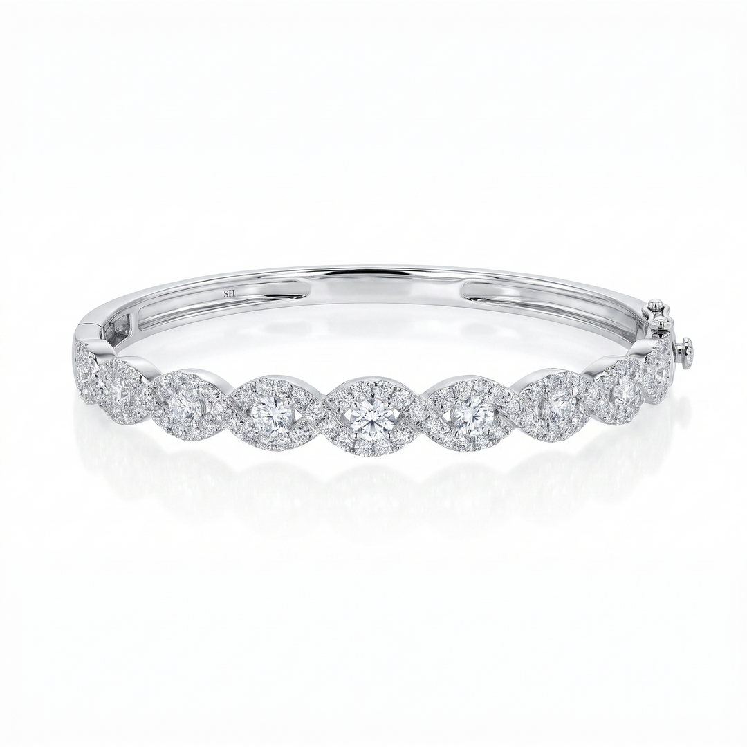 Infinity Weave Hinged Diamond Bangle — 1.68ct TW (Clearance)