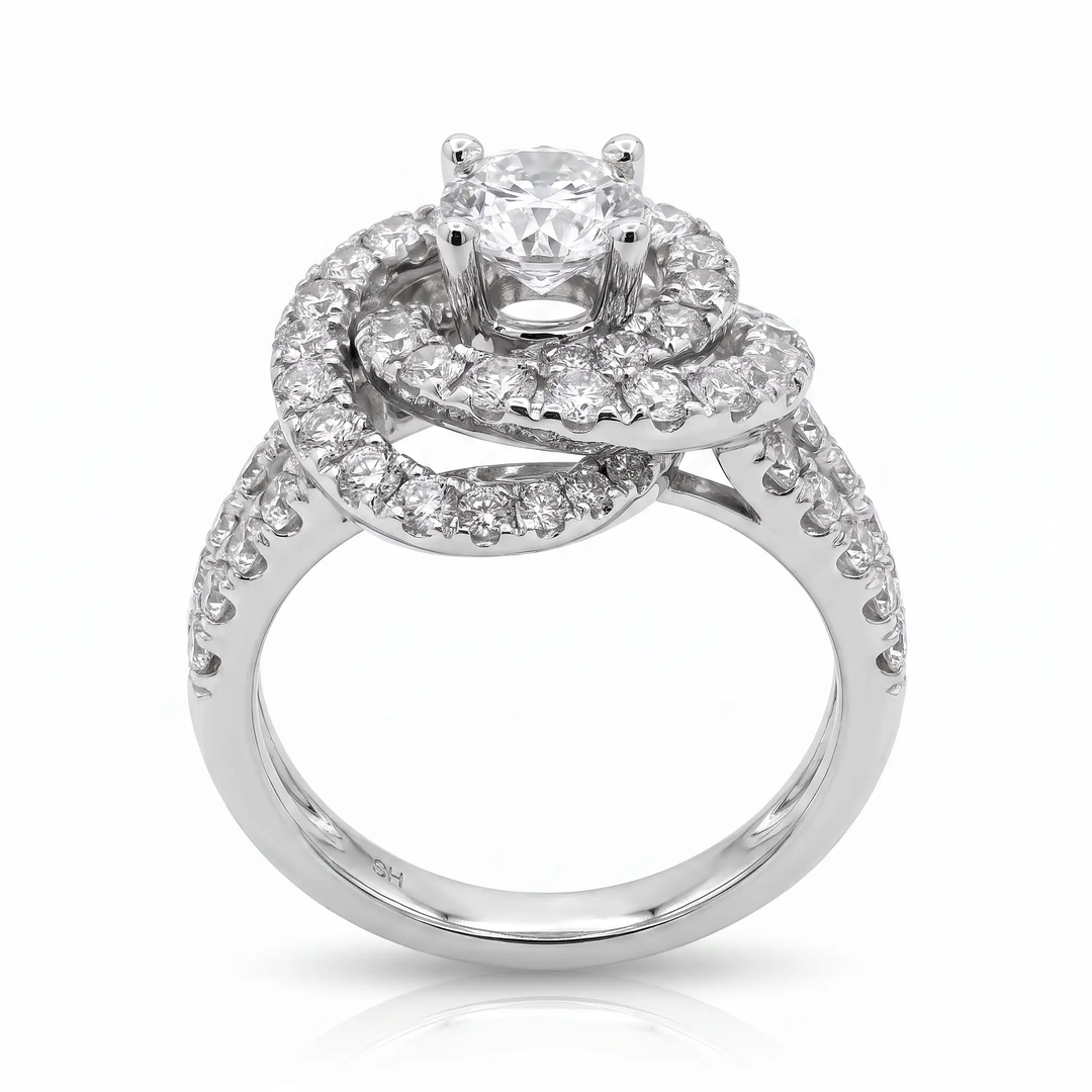Rose Floral Spiral Crossover Diamond Ring — 0.60ct D SI1 (GIA) (Clearance)