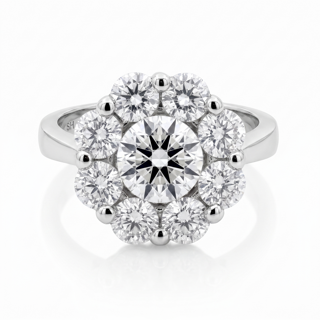 Round Brilliant Flower Cluster Diamond Ring — 1.86ct TW (Clearance)
