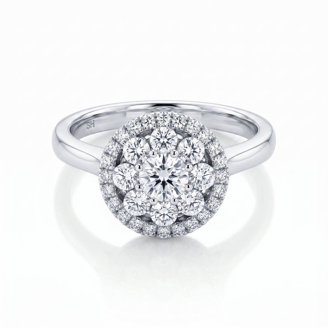 Round Carousel Cluster Diamond Ring — 0.71ct TW (Clearance)