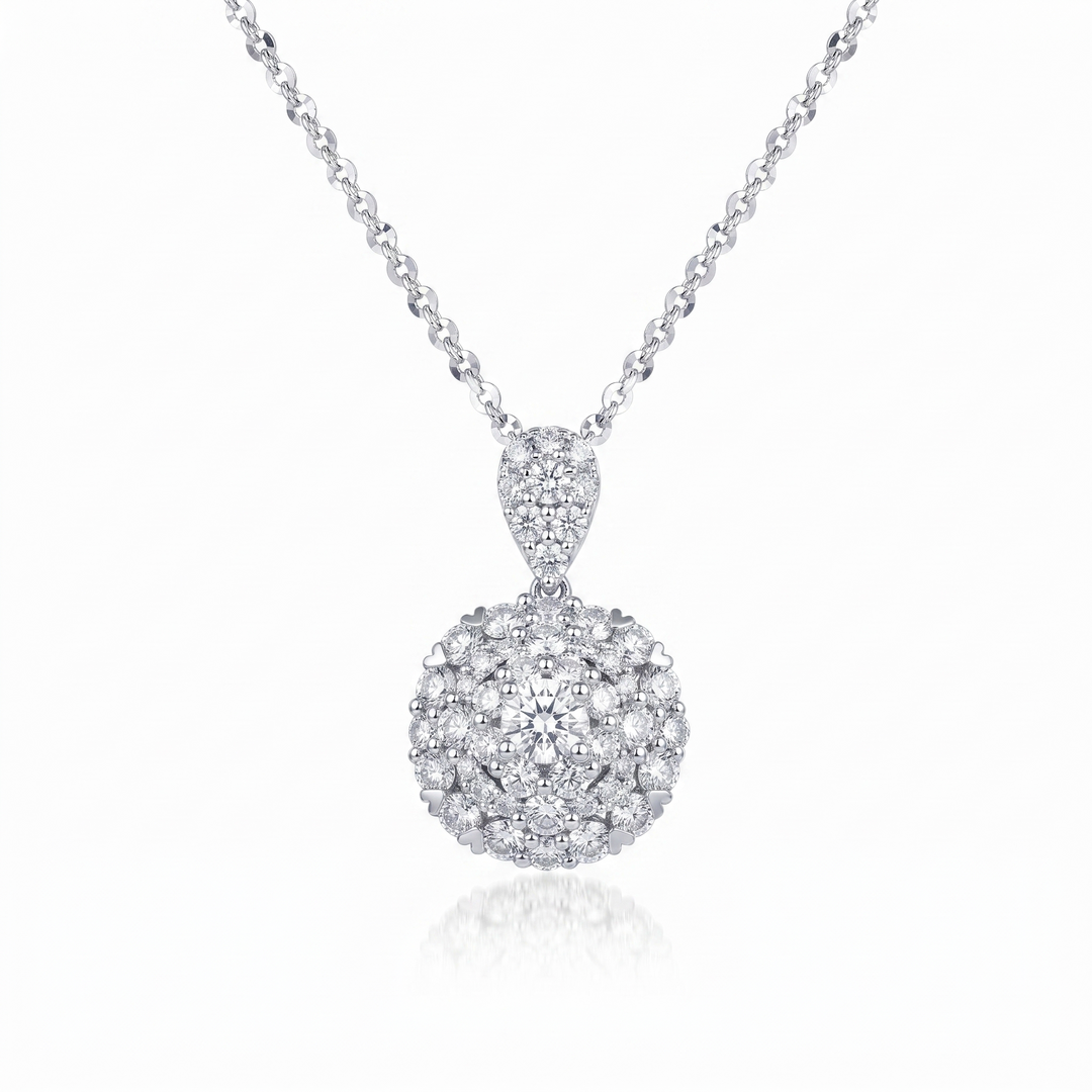 Double Halo Solitaire Pendant — 0.60ct E SI2 (Clearance)