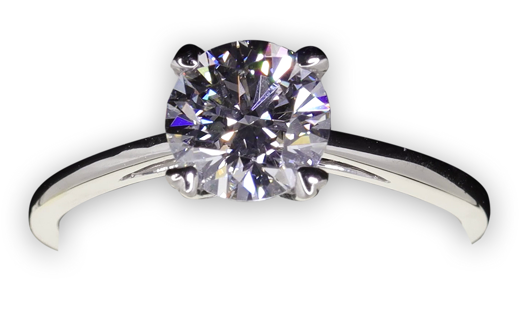 4-Claw solitaire engagement ring with heart shaped prong tips - W0001 (Lab Grown)