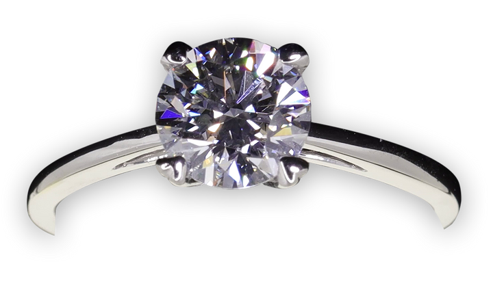 4-Claw solitaire engagement ring with heart shaped prong tips - W0001 (Lab Grown)