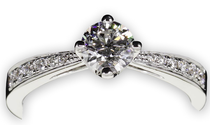Classic offset 4-Claw setting with tapered band - W0021 (Lab Grown)